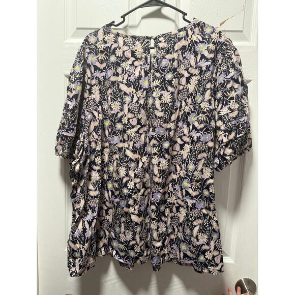 Ava & ViV NWT Women’s Plus Size 3X Floral Short Sleeve Blouse - Picture 4 of 7